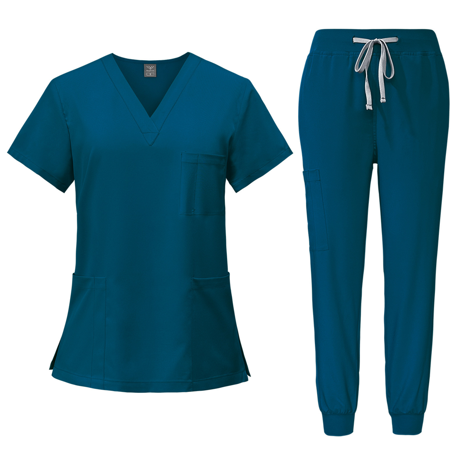 2024 Shorts Sleeve Stretch Women Scrub Tops Jogging Nursing Scrubs Nurse Custom Medical Surgical Hospital Scrubs Uniforms Sets