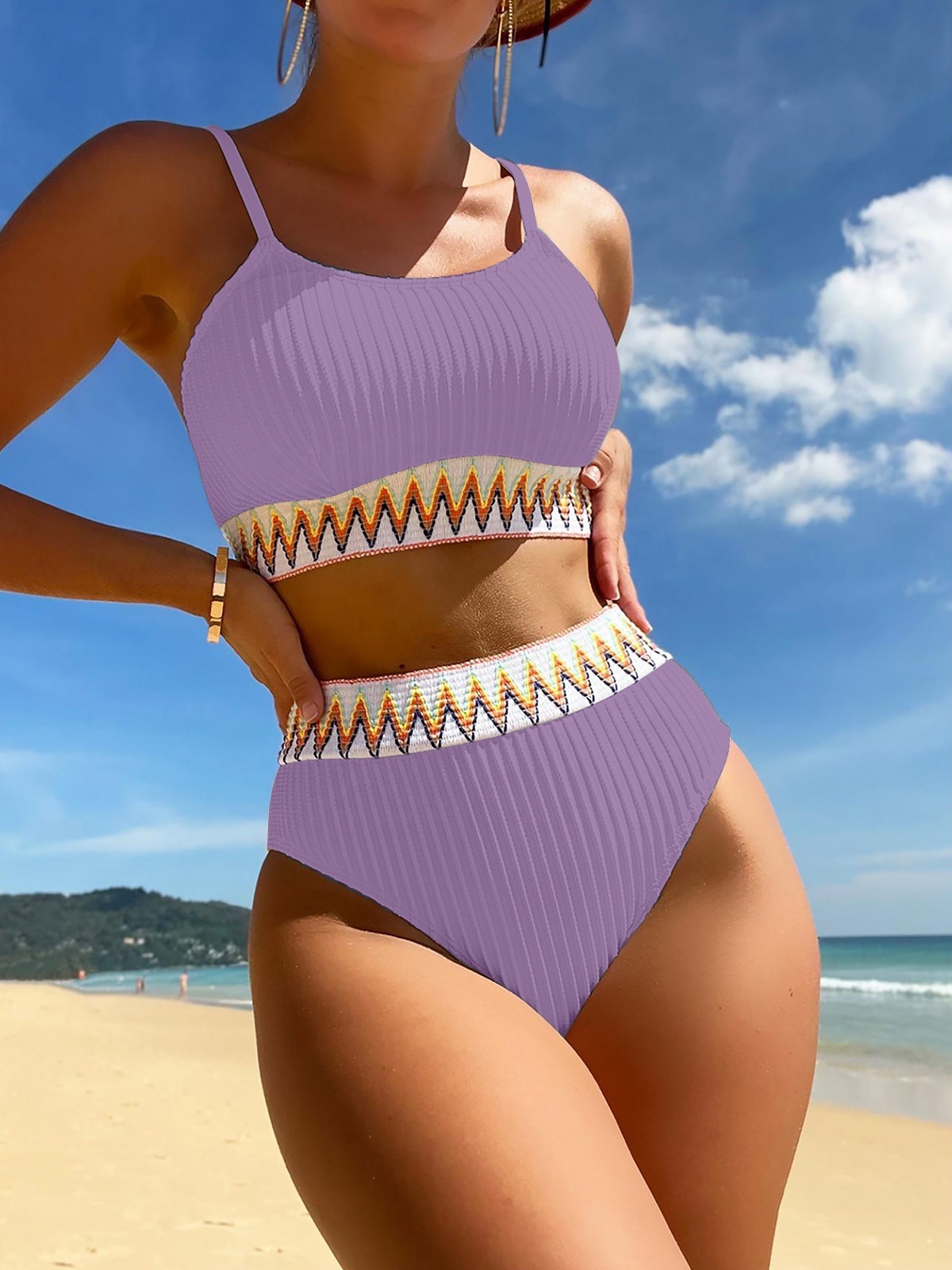 Manufacturing 2024 Custom Logo High Waist Swimwear Women Split Body Bikini Backless Plus Size Women Swimsuit