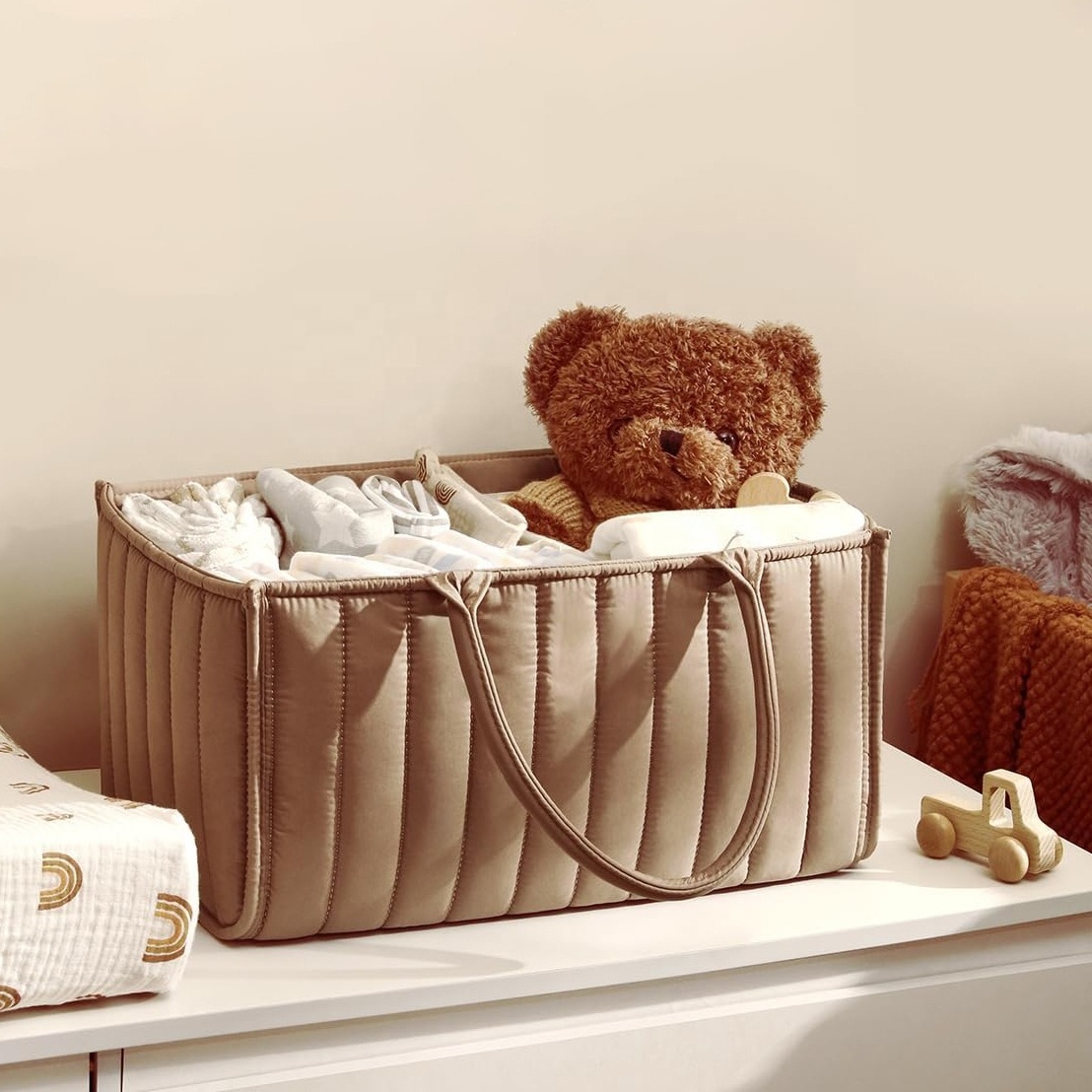 Wholesale Baby Diaper Caddy Storage Bag Mommy Nappy Diaper Organizer Basket  Diaper Changing Essentials Bag