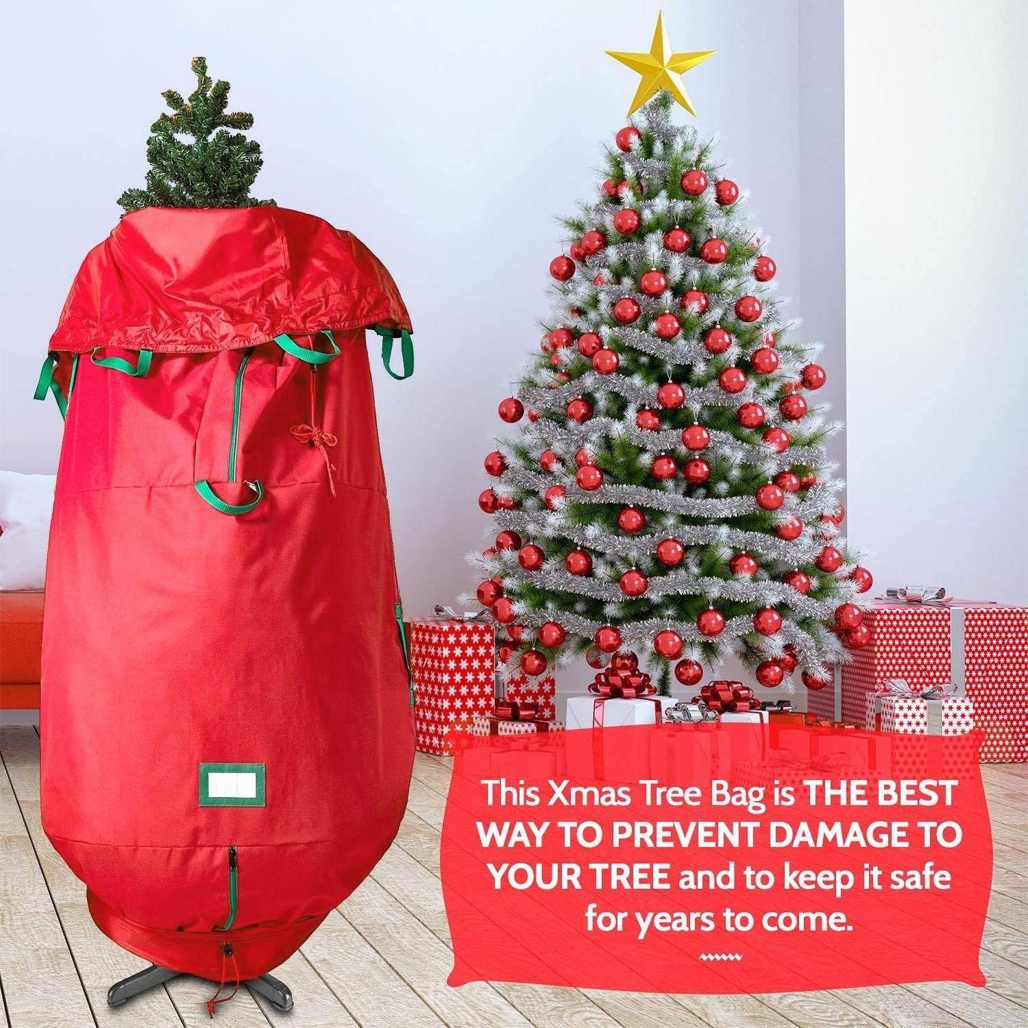 Custom Heavy Duty Upright Waterproof Foldable Material With Standing Ft Tall 9'  Christmas Tree Storage Bag