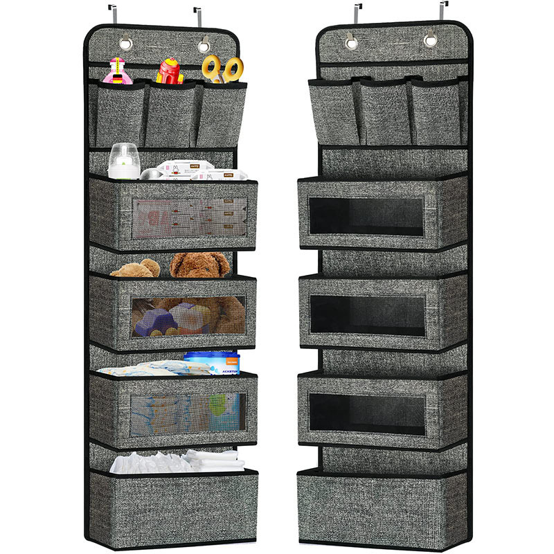 2023 Durable Eco Friendly Multifunctional Fabric Bedroom Storage Hanging Organizers With Stainless Steel Hook