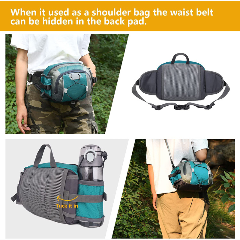 Outdoor Fanny Pack Waist Bag Men Waterproof Outdoor Running Waist Belt Bag With Water Bottle Holder