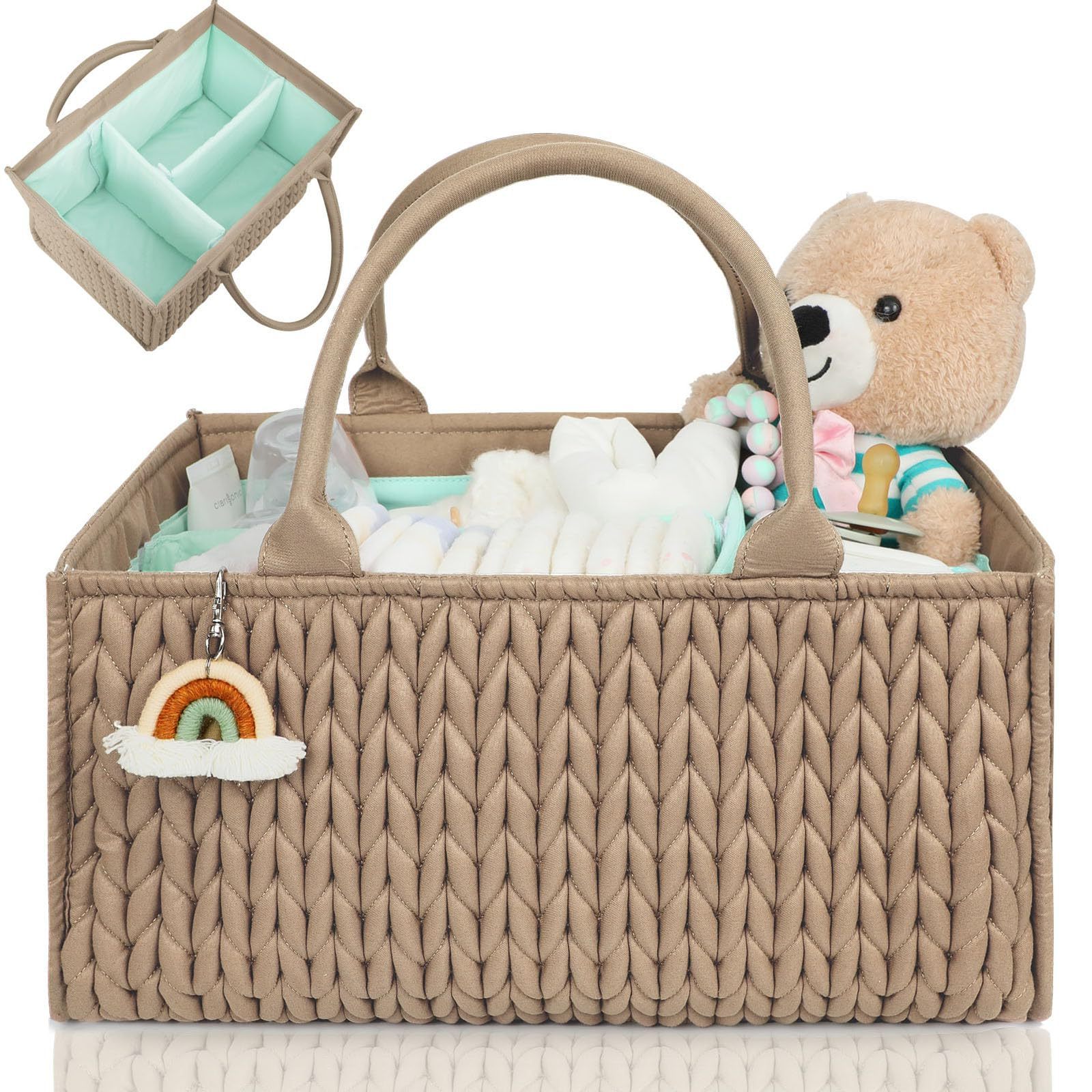 Unique Baby Shower Gift Stylish Nursery Storage Basket Portable Baby Diaper Caddy Organizer