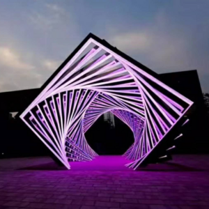 City Led Sculpture Street Light Motif Light Time Tunnel Decoration Outdoor Luminous