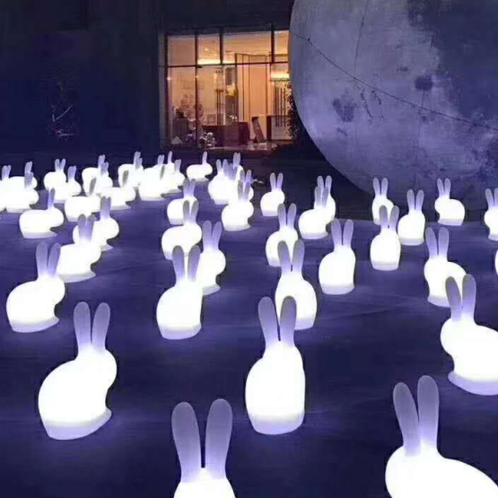 Design Rabbit Shape LED Motif Light Moon and Stars Decorations High Quality Luminous IP65