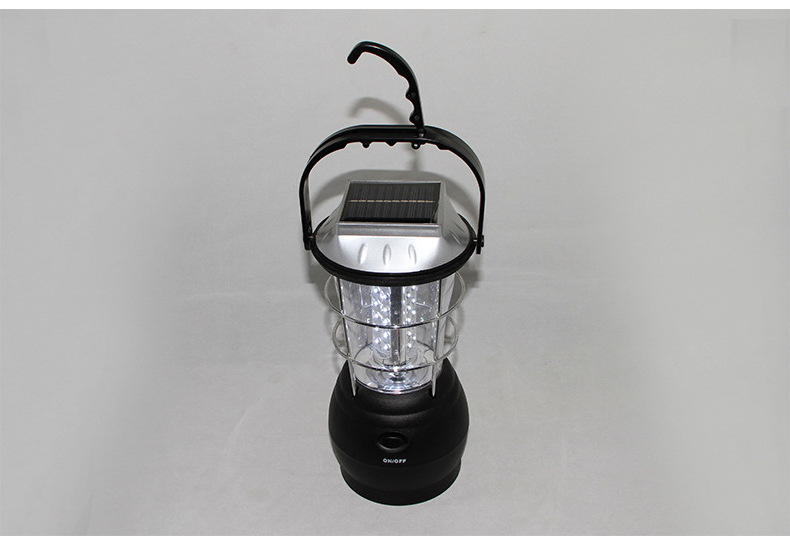 36 leds hook hanging hand crank solar rechargeable camping lantern