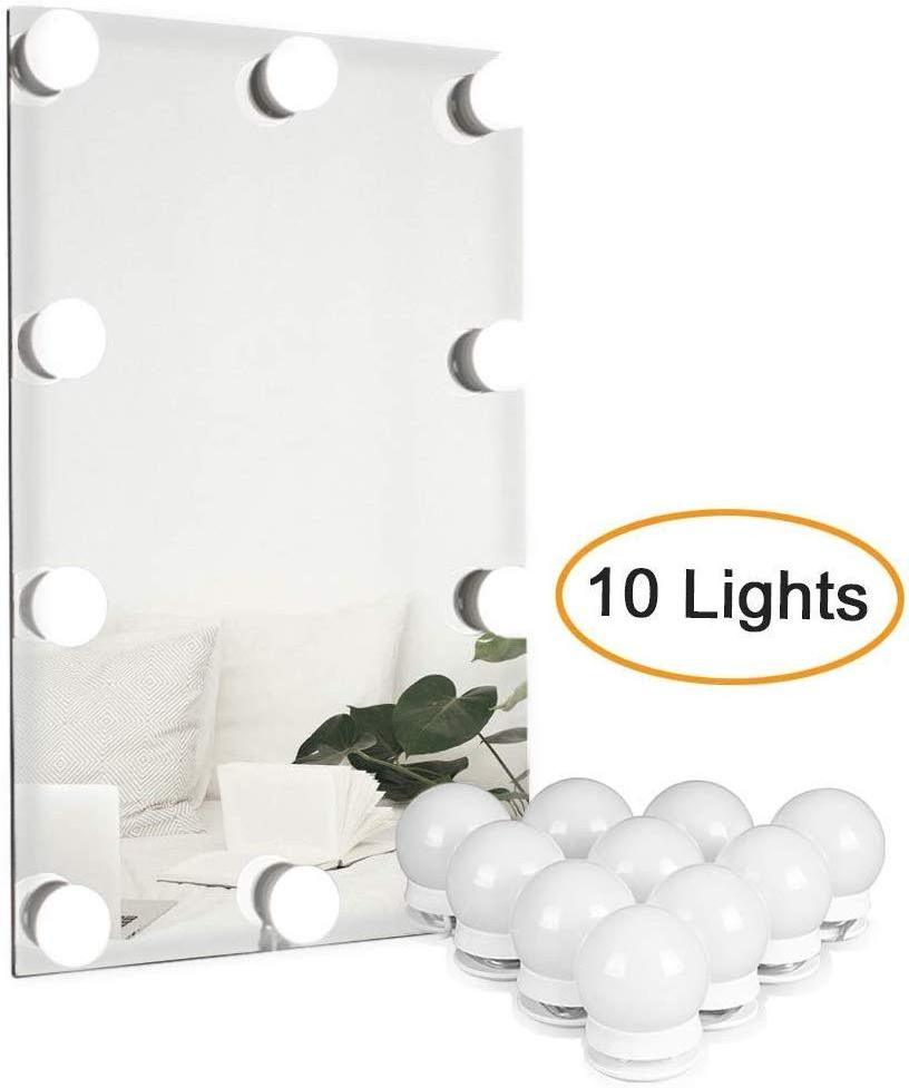 4m LED Vanity Mirror Lights Kit, Make up Lights with 10 dimmable light bulb, three light color modes makeup mirrors light