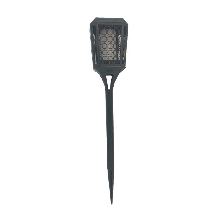 Outside LED Solar Spike Flame Flickering Garden Torch Night Lights with Handle For Outdoor Pathway Garden Landscape Decoration