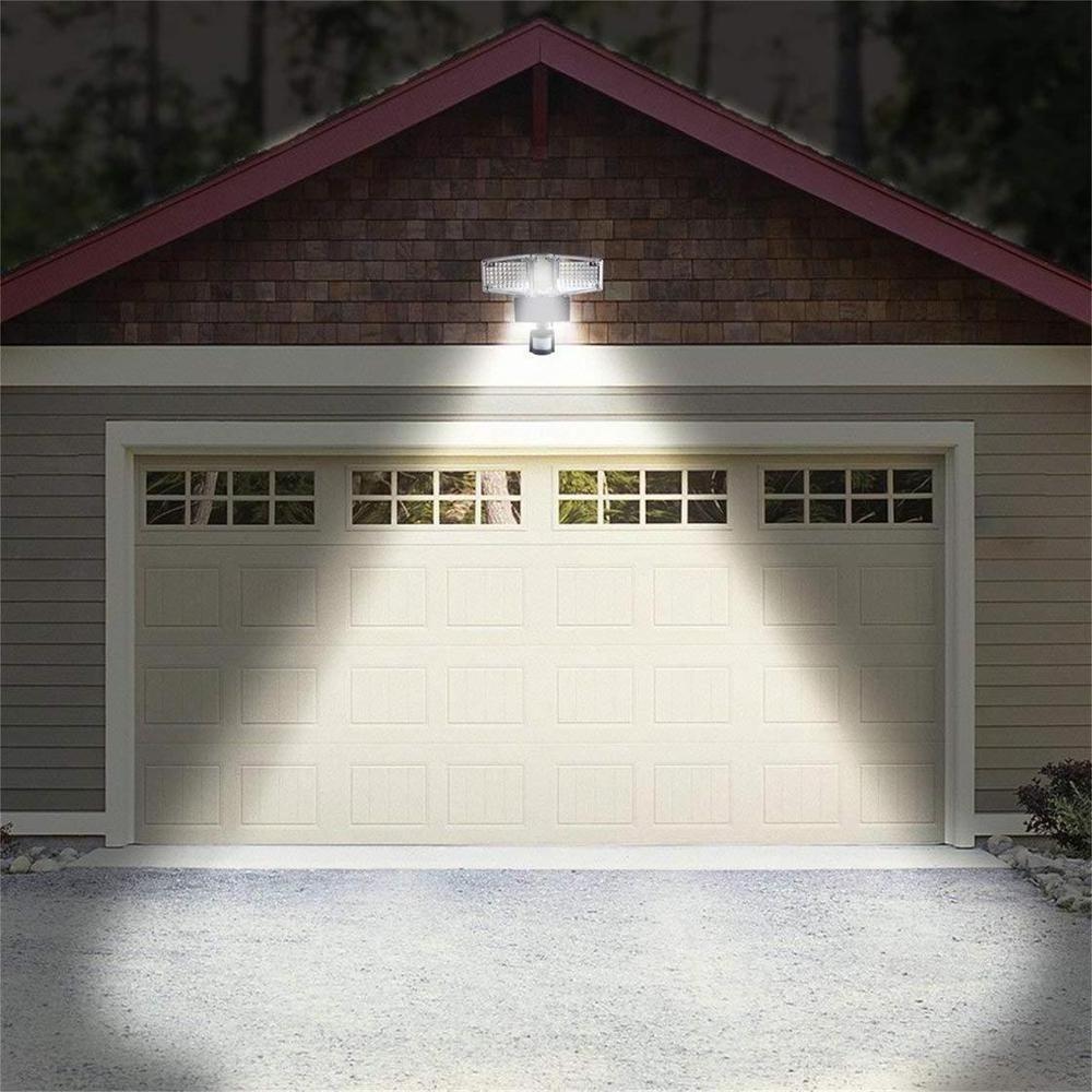 Outdoor Solar security light, Wide angle 2 heads Super Bright 188 LED 1300lm waterproof led garage light with motion sensor