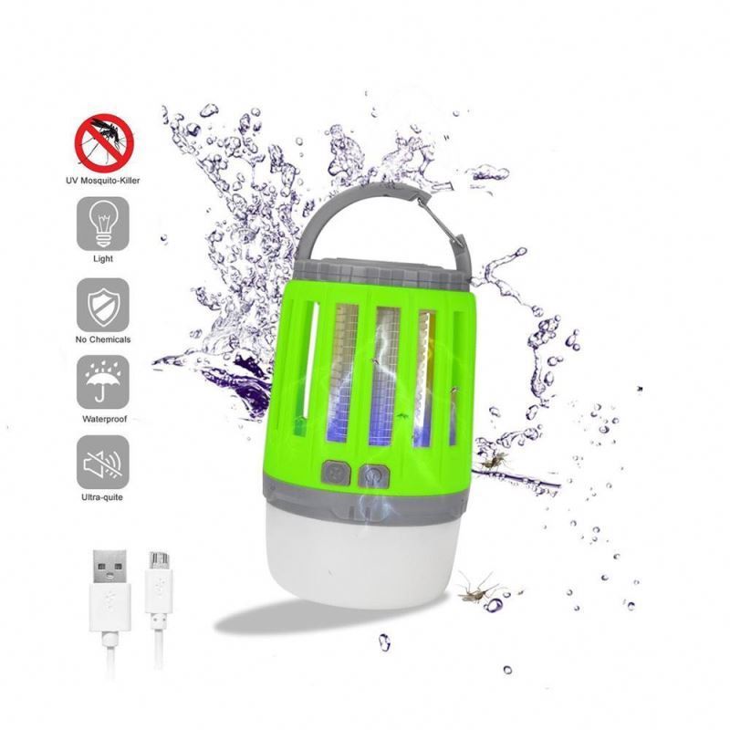 2000mAh Rechargeable Battery Portable 3in1 Bug Zapper Camping Lantern IPX6 Waterproof LED Mosquito Killer Lamp for  Emergency