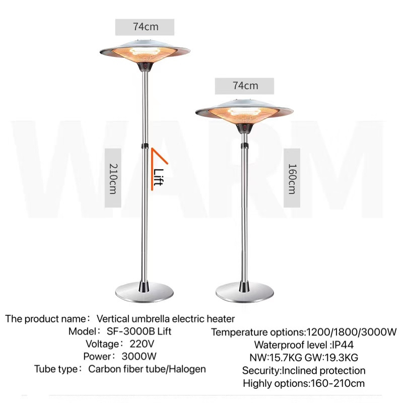 1000w/1200w/2200w Electric Halogen Heater Good Quality Solar Powered Portable Heater Hot Selling