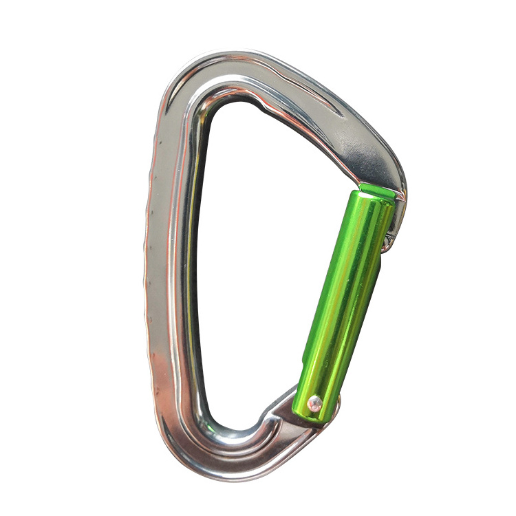 Wholesale custom shaped mini aluminum silver carabiner buckle Outdoor Loading Carabiner Color Carabiner With Lock