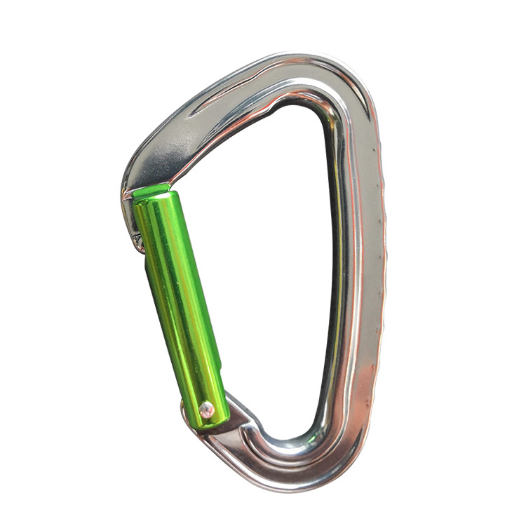 Wholesale custom shaped mini aluminum silver carabiner buckle Outdoor Loading Carabiner Color Carabiner With Lock