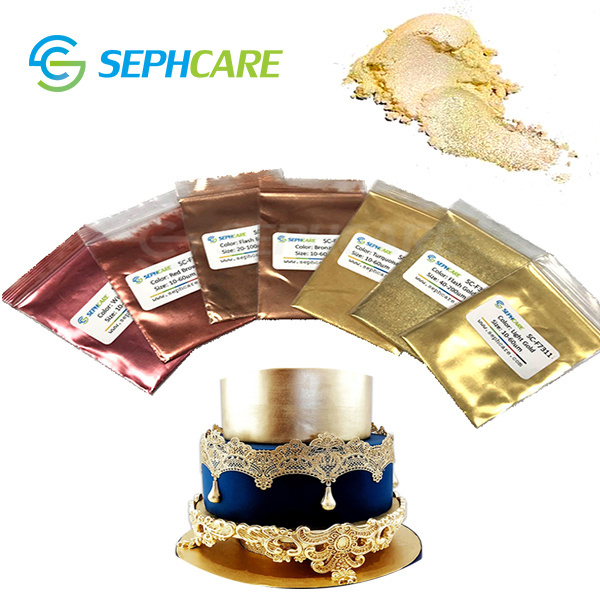 Sephcare food grade ingredients metallic gold edible glitters for drinks Shiny Glitter Shimmer Beverage Dust food additives