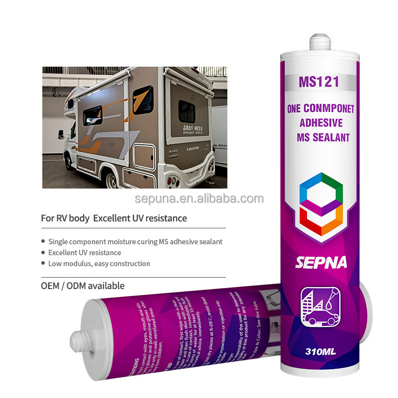 Sepna MS121 MS Polymer Adhesive sealant for RV carriage sidewall gap sealing