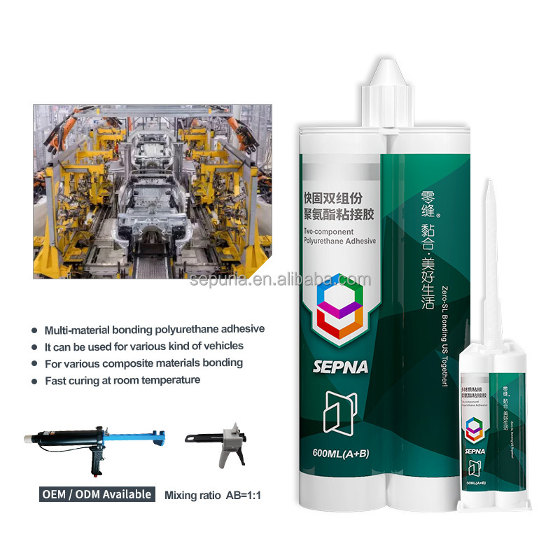 Sepna two component strong adhesion fast curing structural adhesive sealant for fabrics felts decorative board PET film ABS