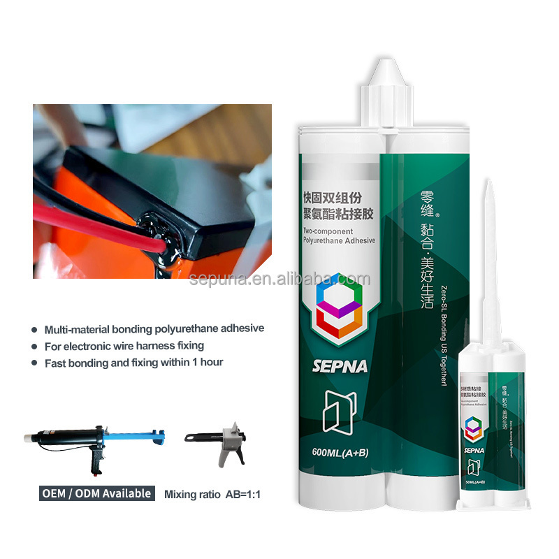 Sepna two component strong adhesion fast curing structural adhesive sealant for fabrics felts decorative board PET film ABS