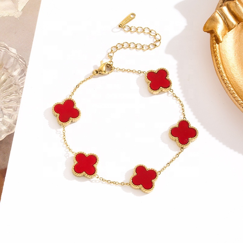 SEPT New Arrival 18K Gold Plating Lucky Clover Bracelet for Women Stainless Steel Chain Bracelets Jewelry