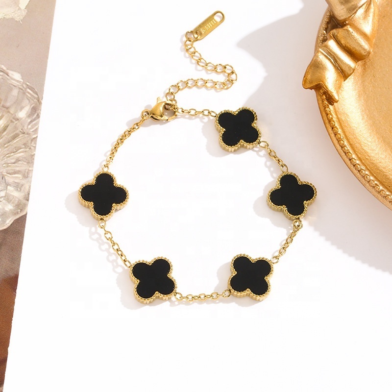 SEPT New Arrival 18K Gold Plating Lucky Clover Bracelet for Women Stainless Steel Chain Bracelets Jewelry