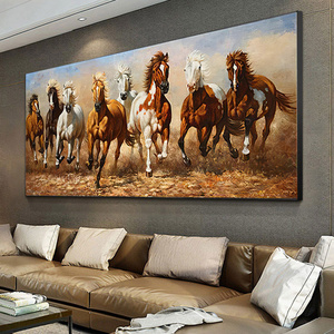 Modern Large 7 White Running Horses Canvas Posters Print Wall Art Picture For Living Room Bedroom Decoration Prints Painting