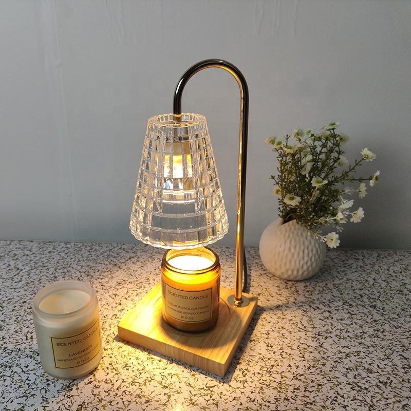 Adjustable Lighting Electric Table candle soy wax warmer aroma lamp For Candle Melting with 50Watt light bulb With Wooden Base