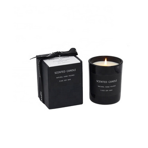 MANULENA Luxury containers black home decoration jar scented candle for decoration