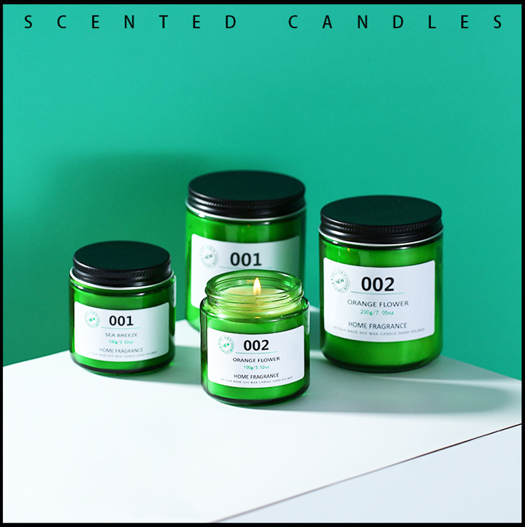 wholesale scented floating candle jars with lid empty green scented candle gift set luxury reed diffuser