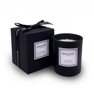 new materials good price cheap bulk personalized hand-made wholesale  luxury soy wax  glass black custom logo scented candle