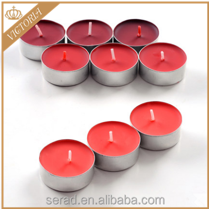 Multi beautiful color smokeless aromatherapy white paraffin wax tea light candle