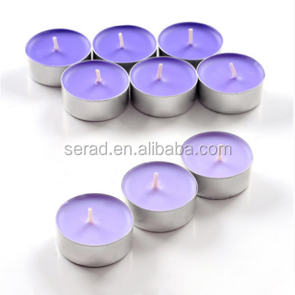 Multi beautiful color smokeless aromatherapy white paraffin wax tea light candle