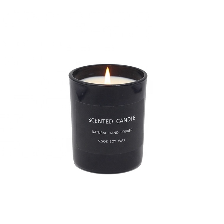 MANULENA Luxury containers black home decoration jar scented candle for decoration