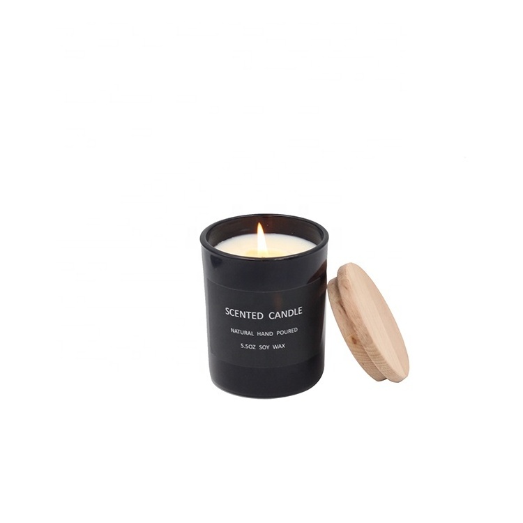 MANULENA Luxury containers black home decoration jar scented candle for decoration