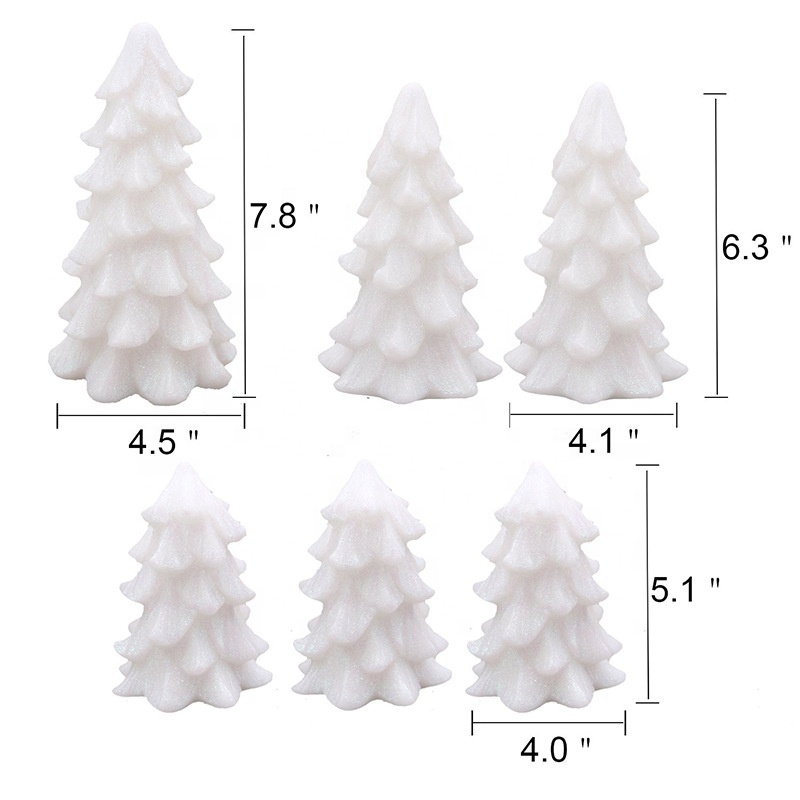 Set of 6 Battery Operated Flameless LED Color Changing Christmas Tree Candles with Remote and Timer