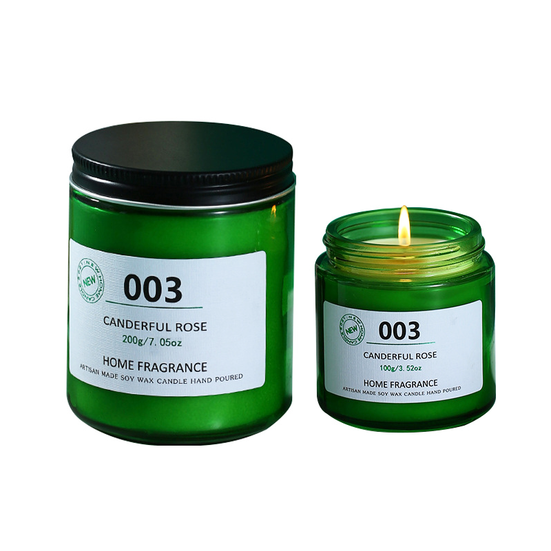 wholesale scented floating candle jars with lid empty green scented candle gift set luxury reed diffuser