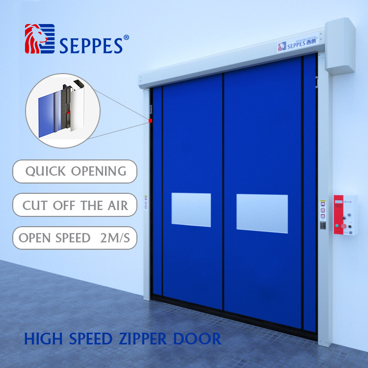 Automatic Sliding Door Fast Speed Pvc Door Zipper Structure High Speed Gate/ High Speed Shutter Door Direct Sale