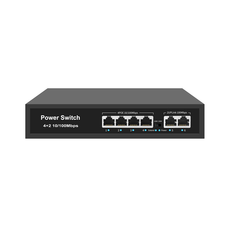 4 Ports 100M PoE Switch Support VLAN at/af 65W RJ45 PoE Network Switch