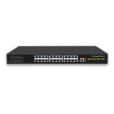 L3 Switch 24 Ports 1000Mbps POE Switch 4 Port 10G SFP Managed Network Switch Gigabit 24 Port