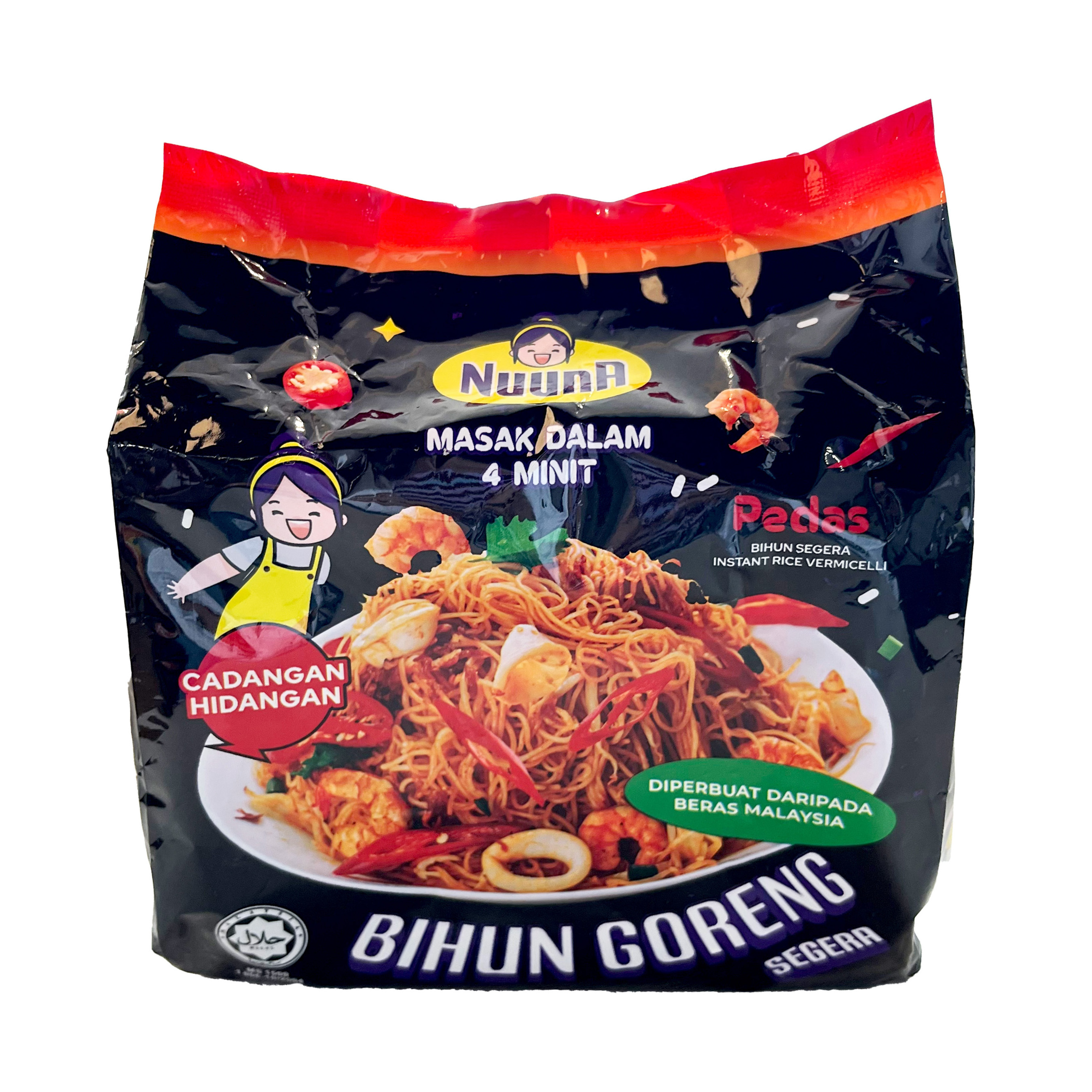 Direct From Factory Instant Noodle Malaysia Halal-Certified Dry Vermicelli (Spicy Flavour) Organic Rice Noodles