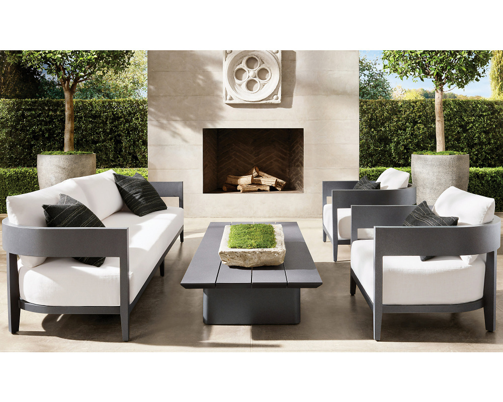 Modern Design Patio Furniture 4 Pcs Luxury Aluminum Outdoor Furniture Sofa Set for Hotel Villa