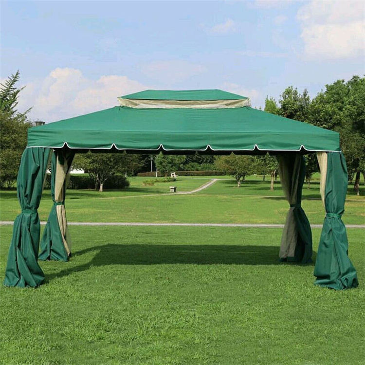 Leisure outdoor wrought iron patio garden gazebo pavilion BBQ with mosquitoes net