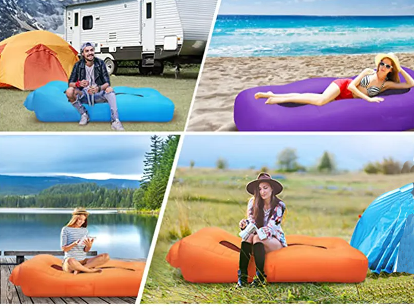 New Style Outdoor Foldable Inflatable Air Sofa Lounger High Quality Inflating Couch Sleeping Bag For Beach