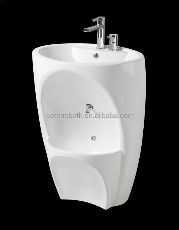 double deck ceramic basin lavabo floor mounted pedestal basin islamic Lavatory wash foot bathtub building commode muslim