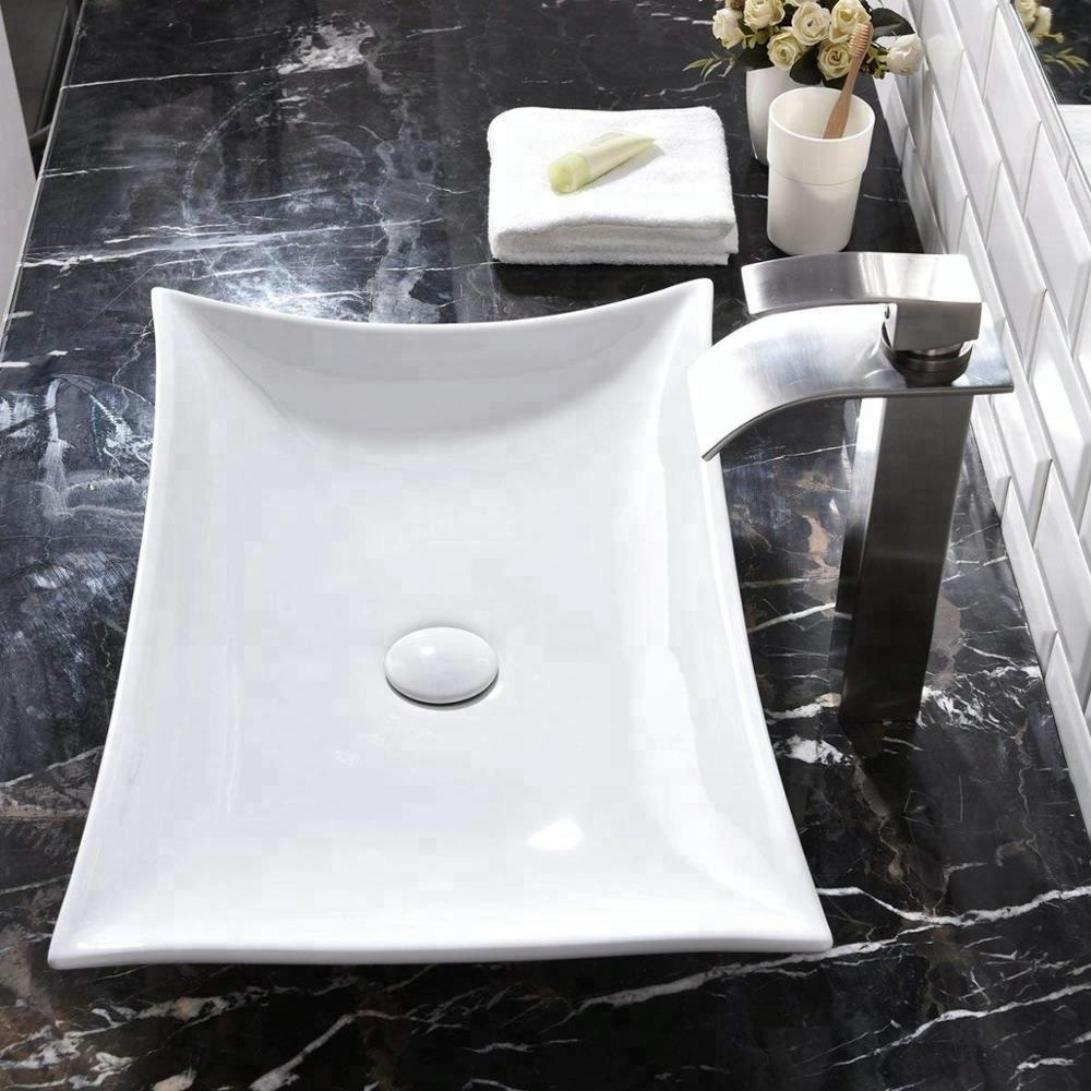 muslim Porcelain sink laundry sink cabinet combo bathroom glass table top wash basin