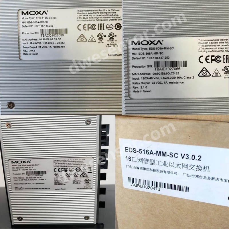 MOXA EDS-516A 508A Series EDS-516A-MM-SC EDS-508A-MM-SC 16-port 8-port managed Ethernet switch