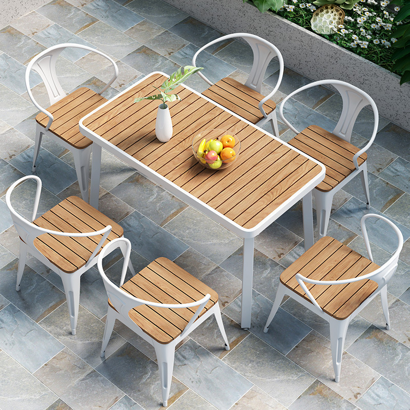 Luxury commercial grade Patio solid teak wood outdoor furniture garden table and chair set