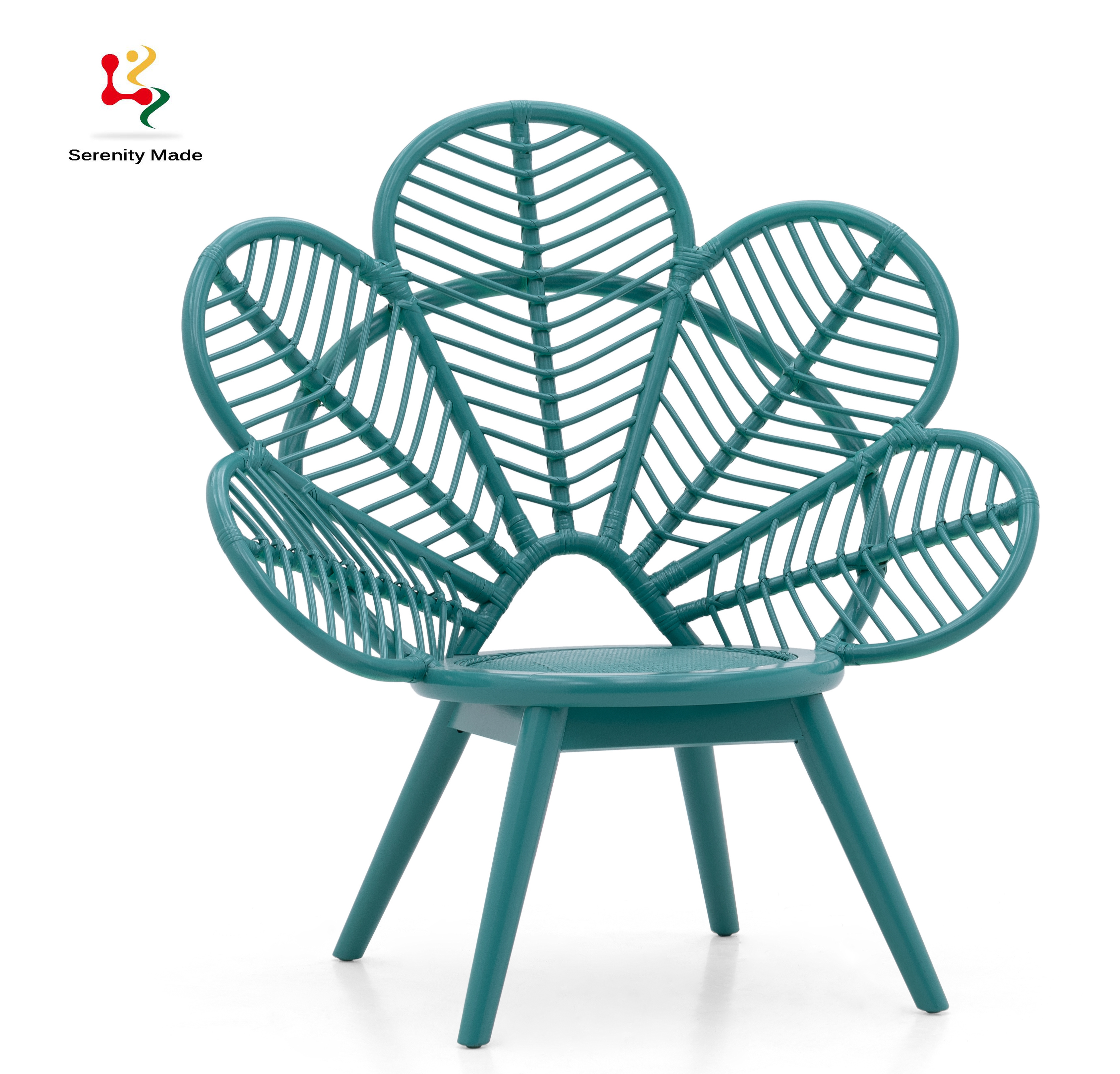 Chinese Supplier OEM Hotsale Style Hand Made Flower Shape Natural Rattan  Adult Leisure Chair