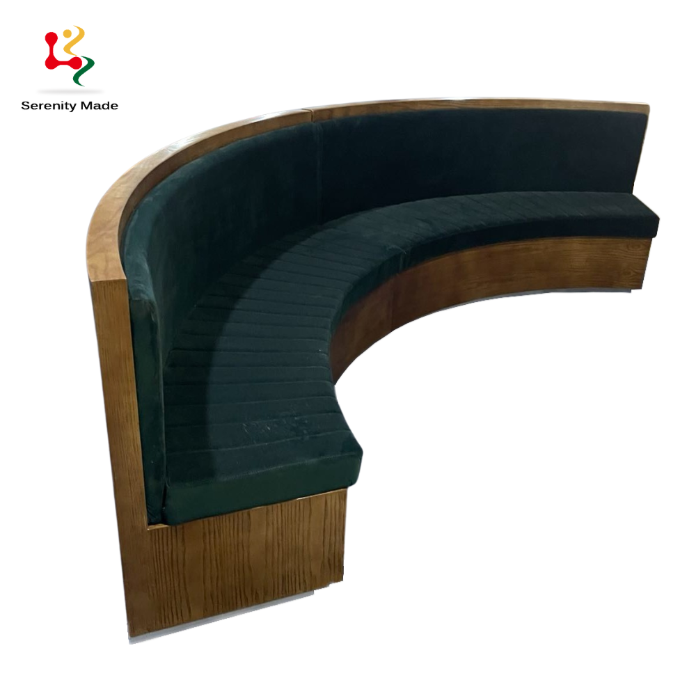 Cutzomized size solid wood curved bar furniture booth seating