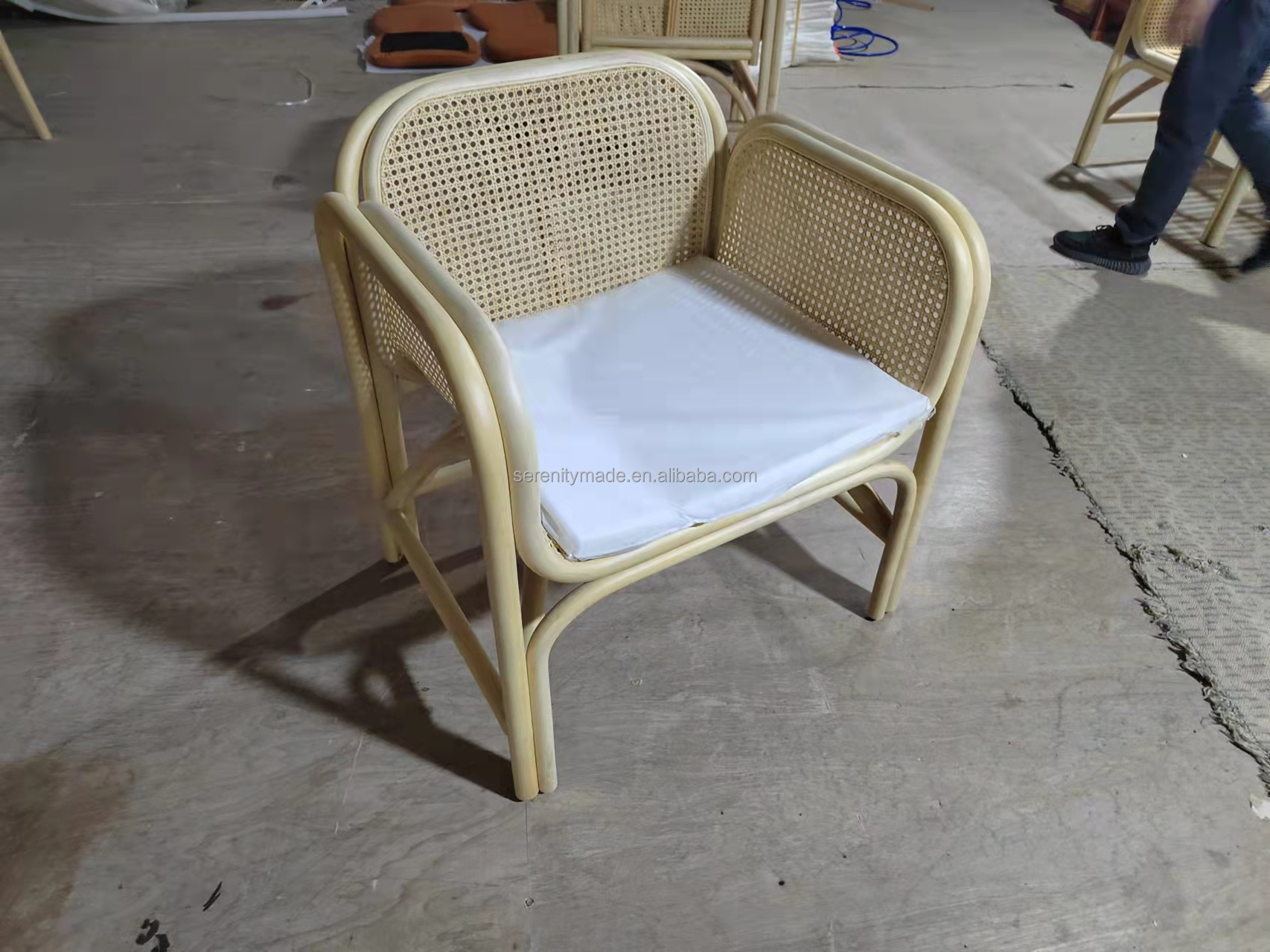 Outdoor furniture natural rattan cane armchair