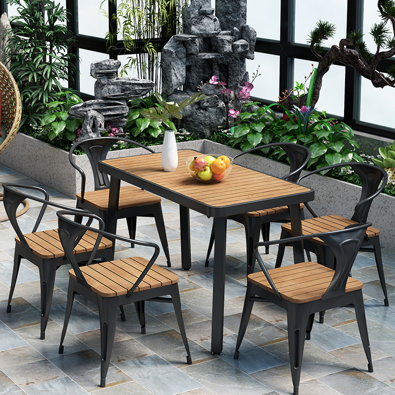 Luxury commercial grade Patio solid teak wood outdoor furniture garden table and chair set