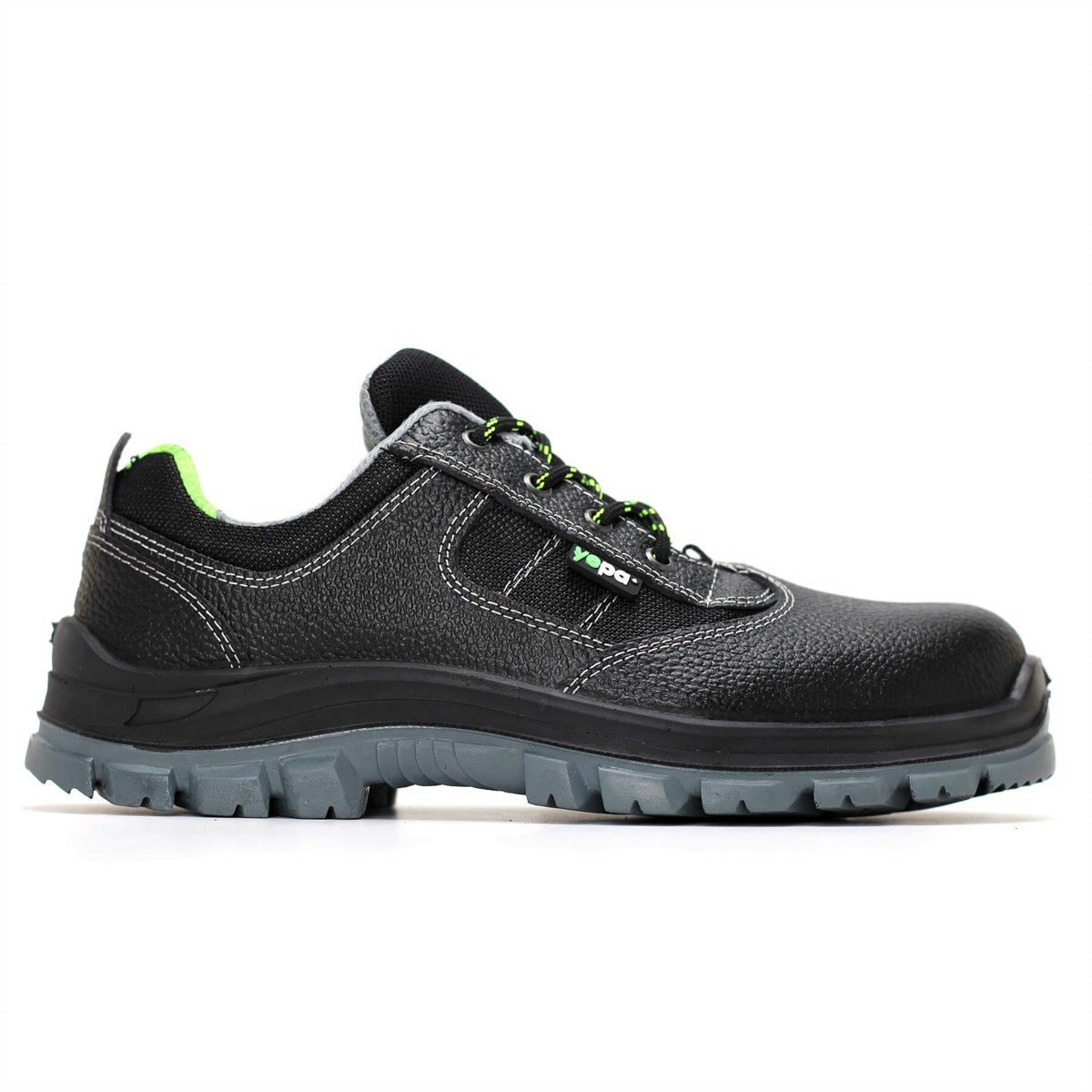 Yepa Roma S2 Steel Toe Black Leather Safety Shoe PU/PU Double Density Anti Slip Outsole  High Quality